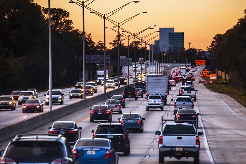 Vehicles on a highway