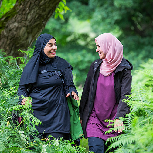 Visitors on a walking trail at Longshaw, Burbage and the Eastern Moors, Derbyshire