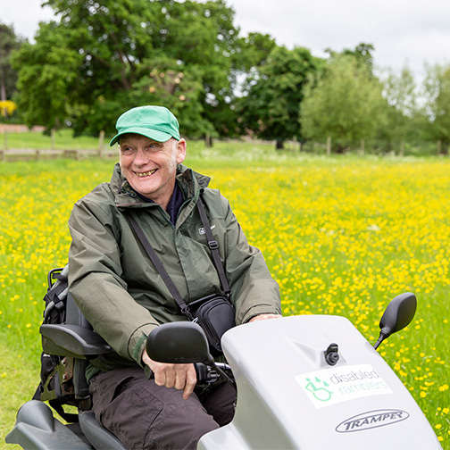Disabled Ramblers group explore the estate at Charlecote Park, Warwickshire