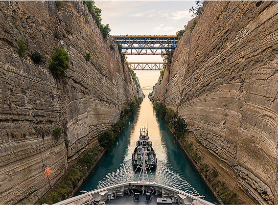 Abstract close-up view of modern aluminum ventilated facade of triangles