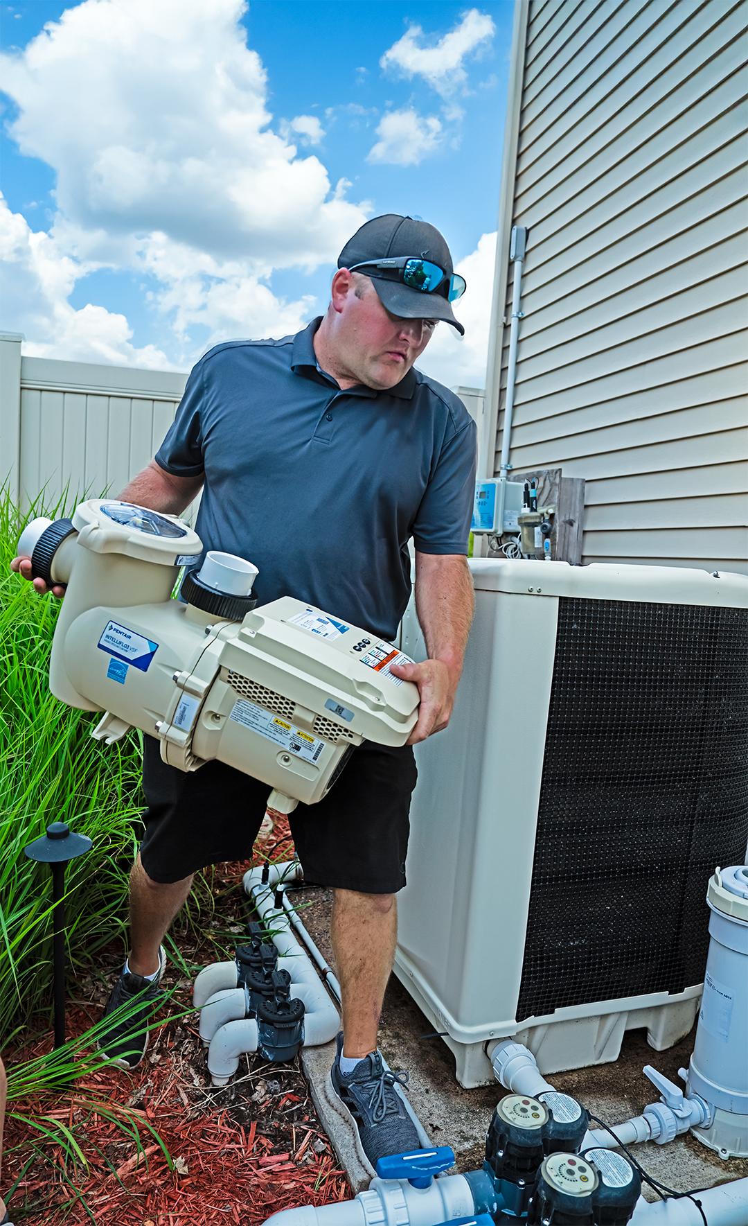Third image: A man carries a pump. Title: Win!. Text: Jan. 7, 2026.