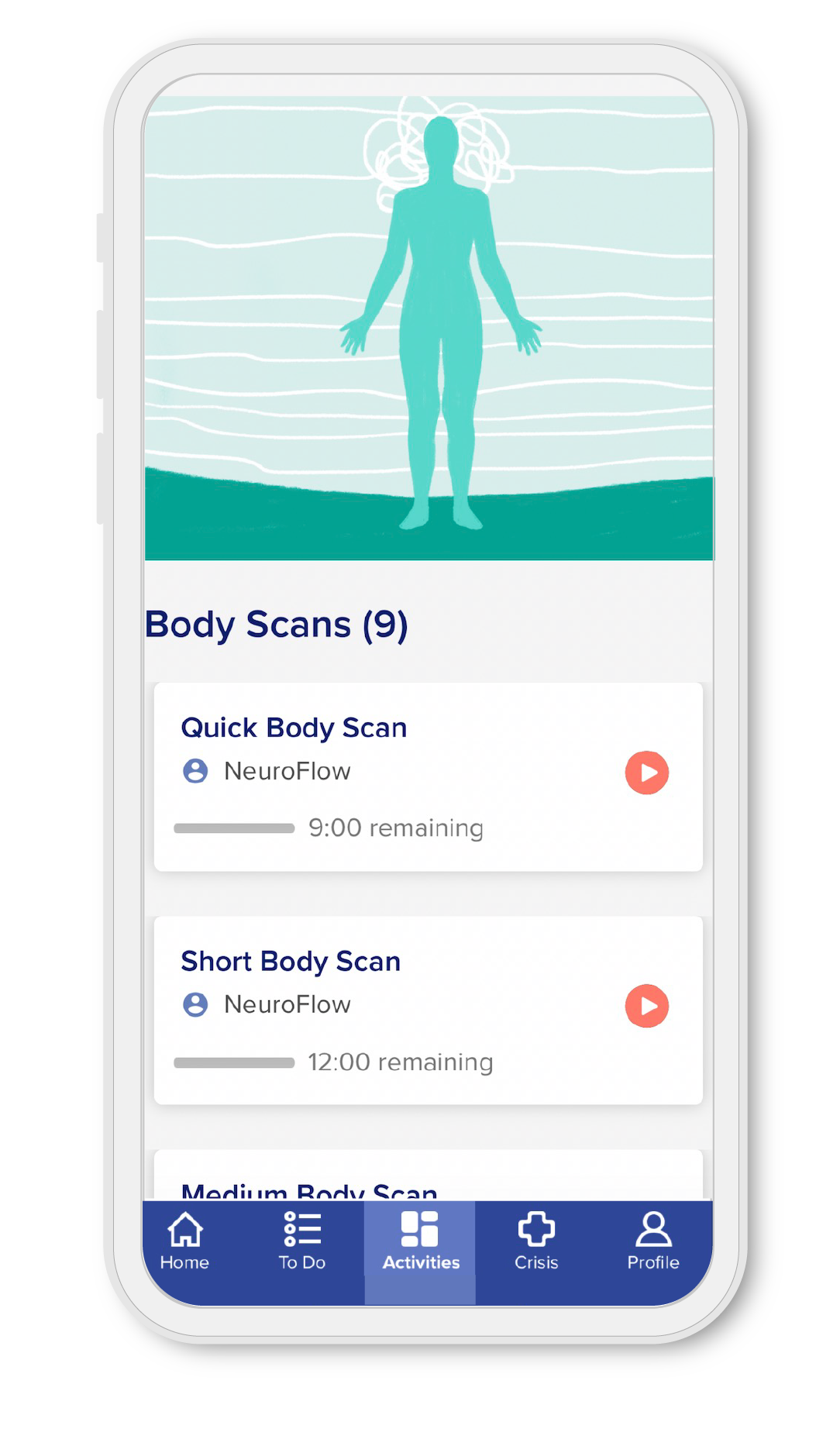 NeuroFlow App audio resources interface