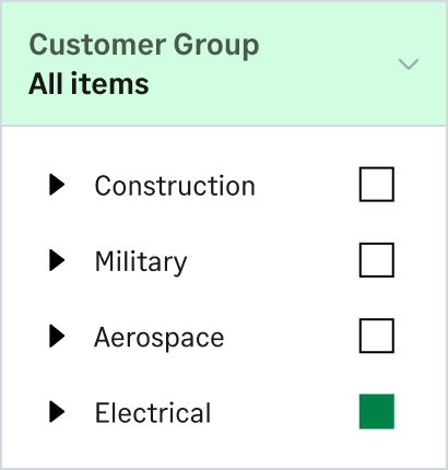 Financial reports can be further analyzed with a click.
