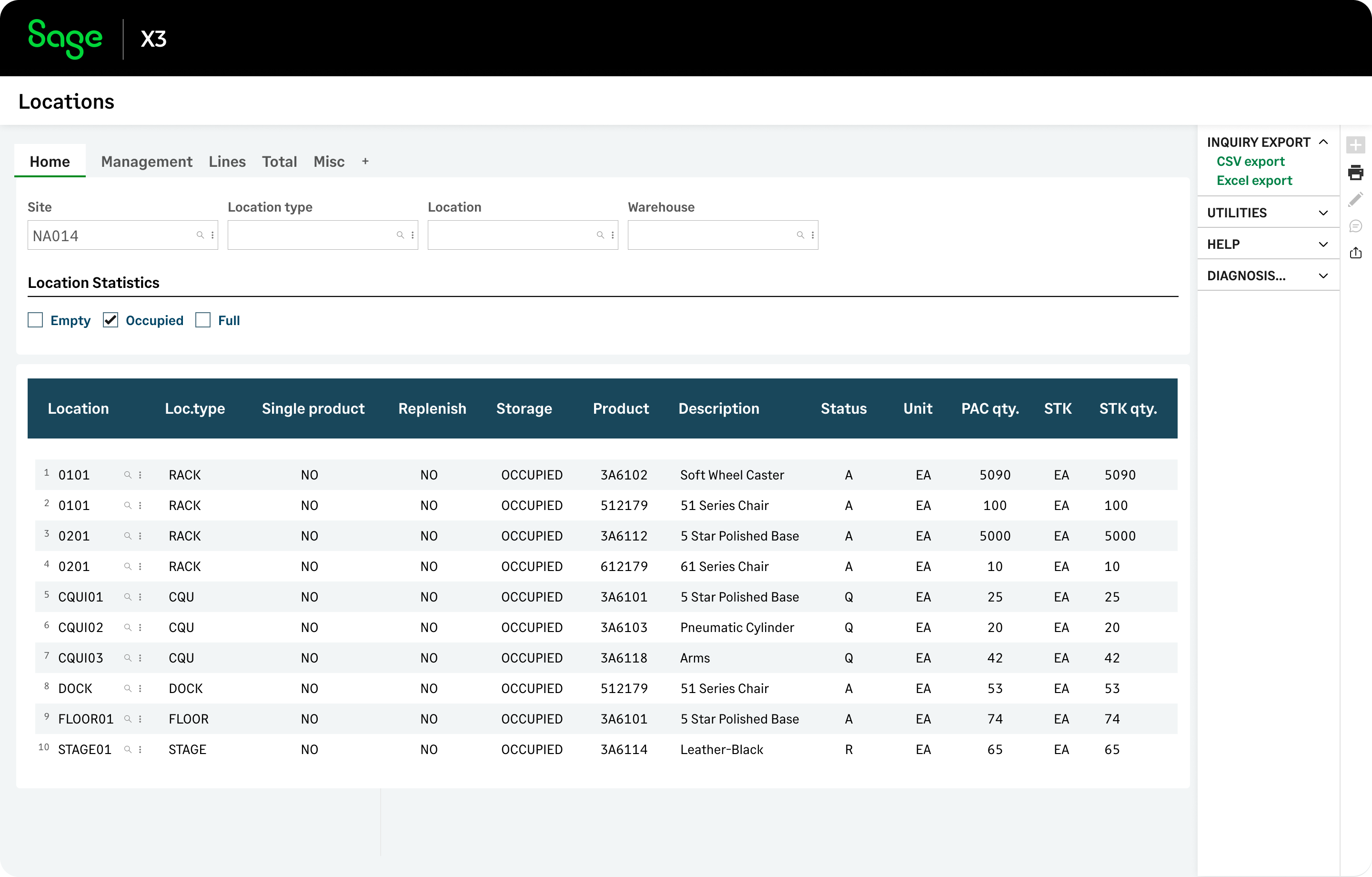 The Location Management inventory report gives you insights on enhancing warehouse efficiency.
