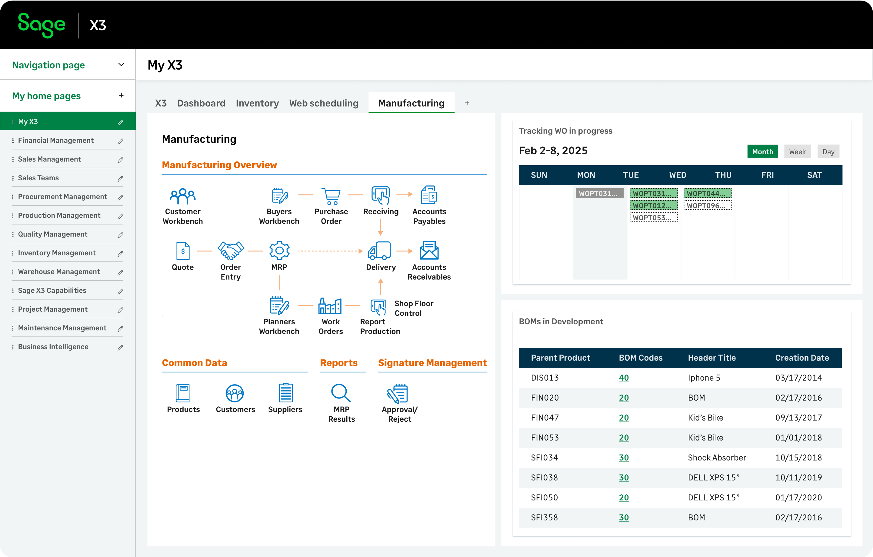 Let's look at a manufacturing workflow with fully customizable processes and gadgets.