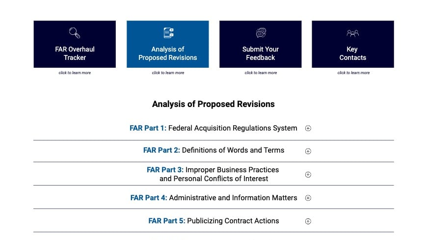 Revolutionary FAR Overhaul Tracker - Analysis Sheppard Mullin | Federal ...