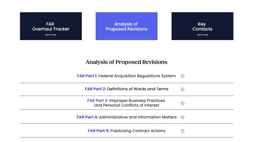 Revolutionary FAR Overhaul Tracker - Analysis Sheppard Mullin | Federal ...