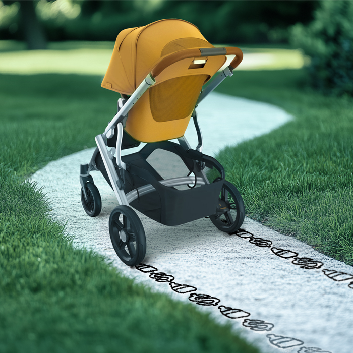 Retro-style rocket ship shooting through a star-filled galaxy towards a bullseye target.