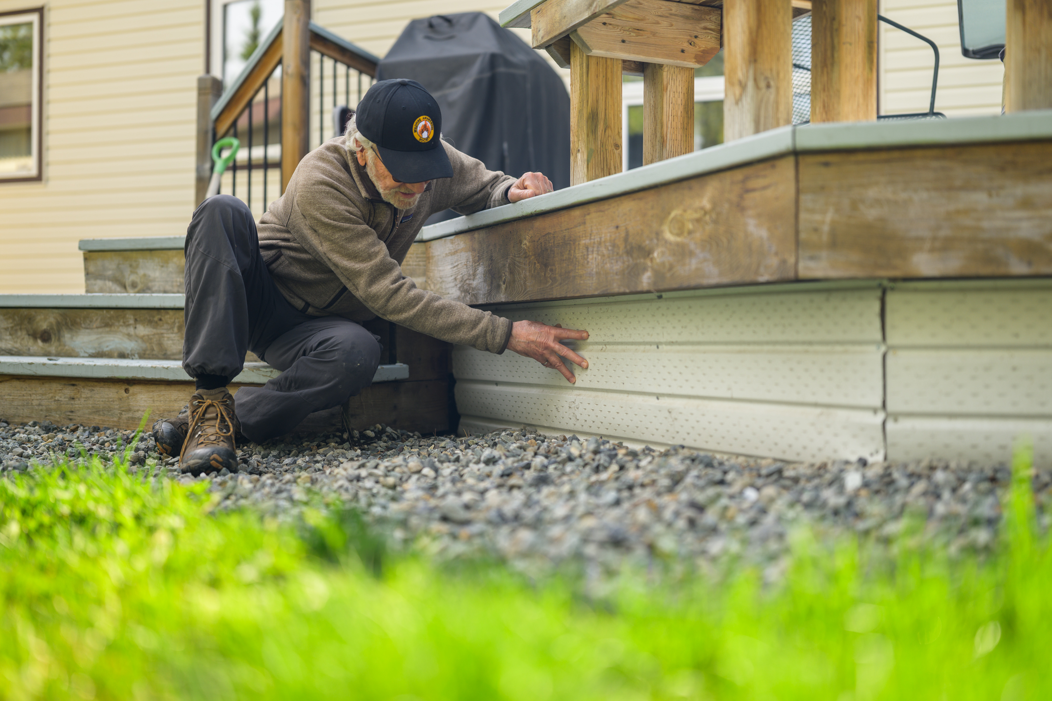 Portrait of Stuart Clark inspecting a house