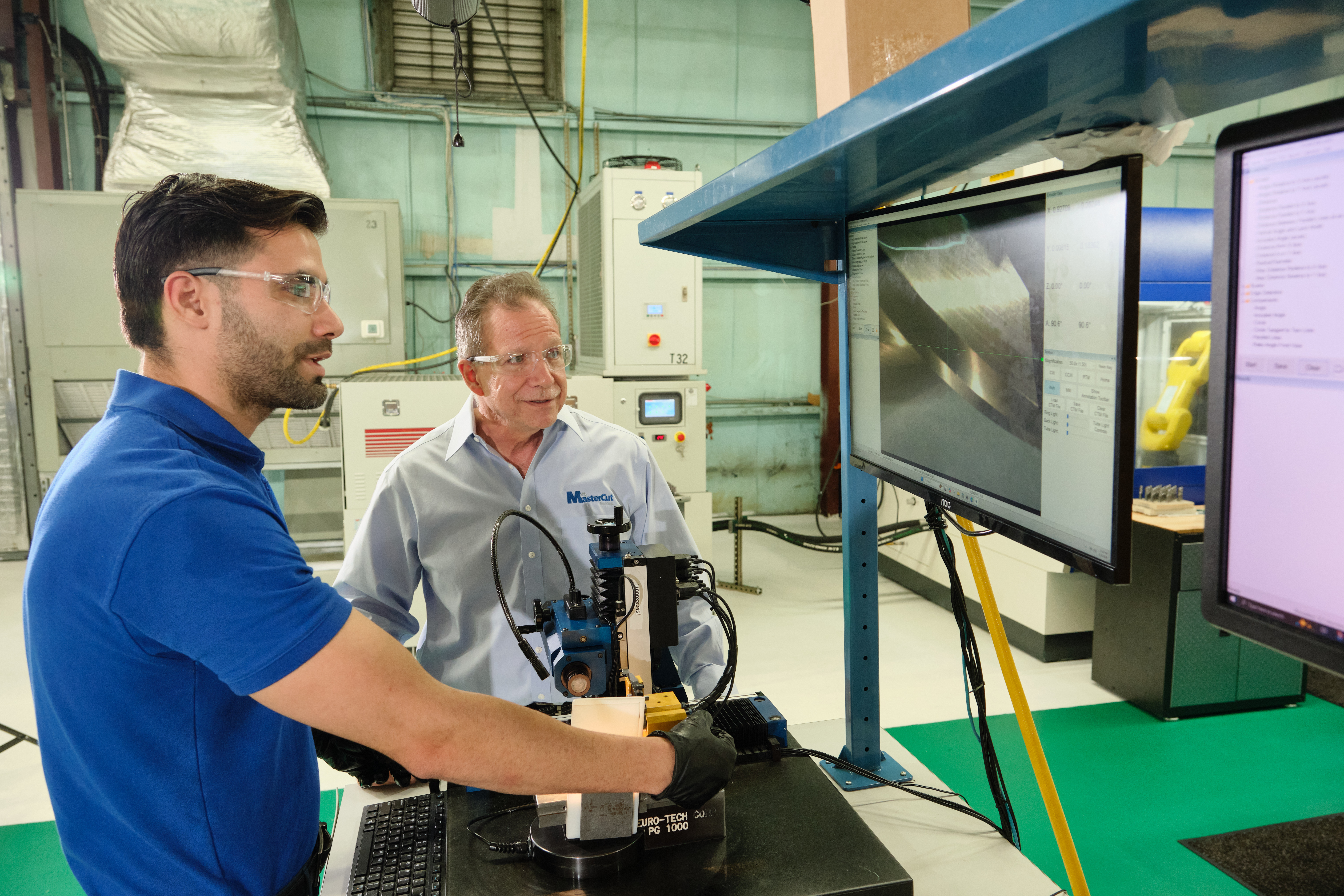 Man showing warehouse equipment