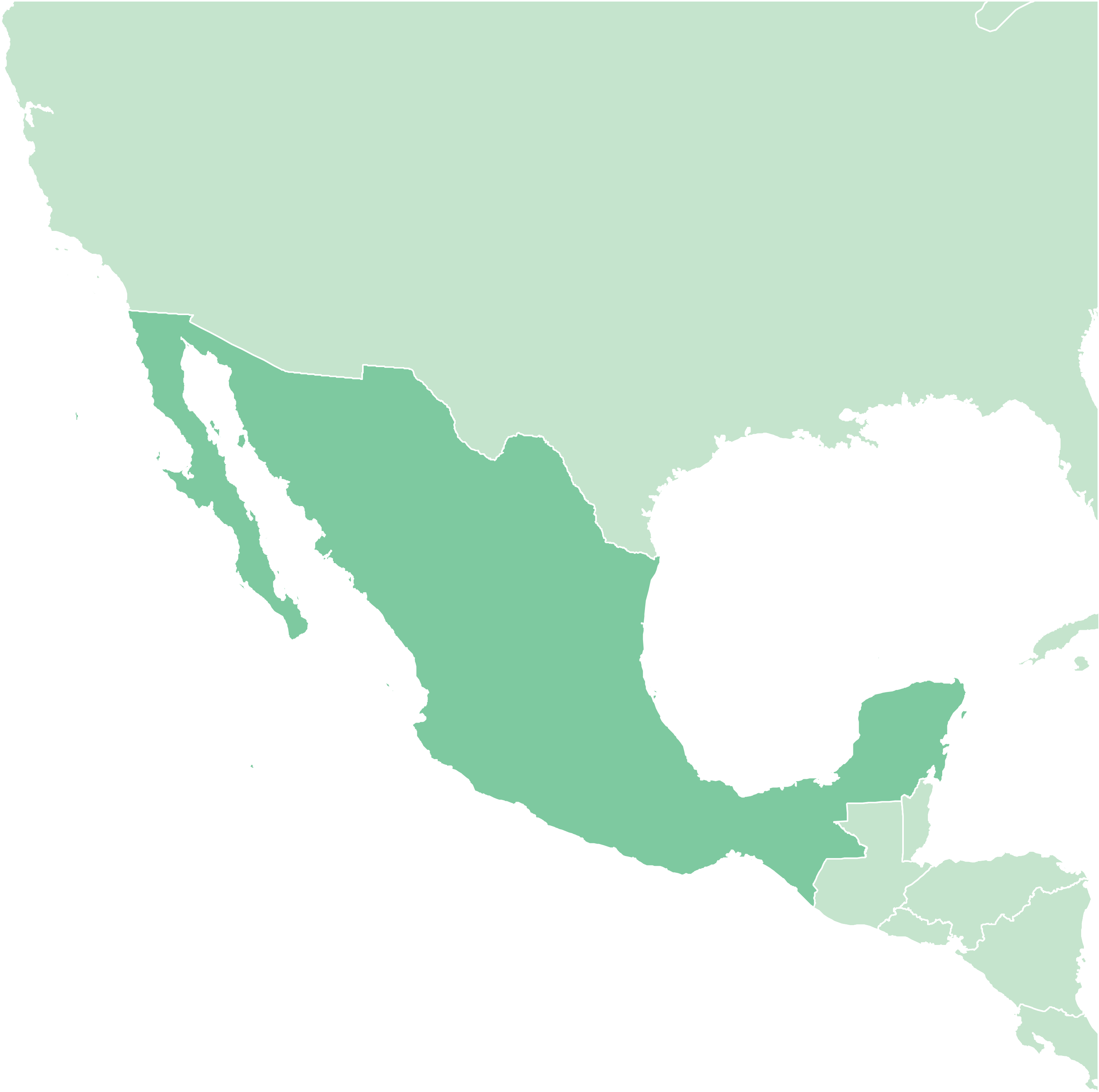 A map showing Mexico.