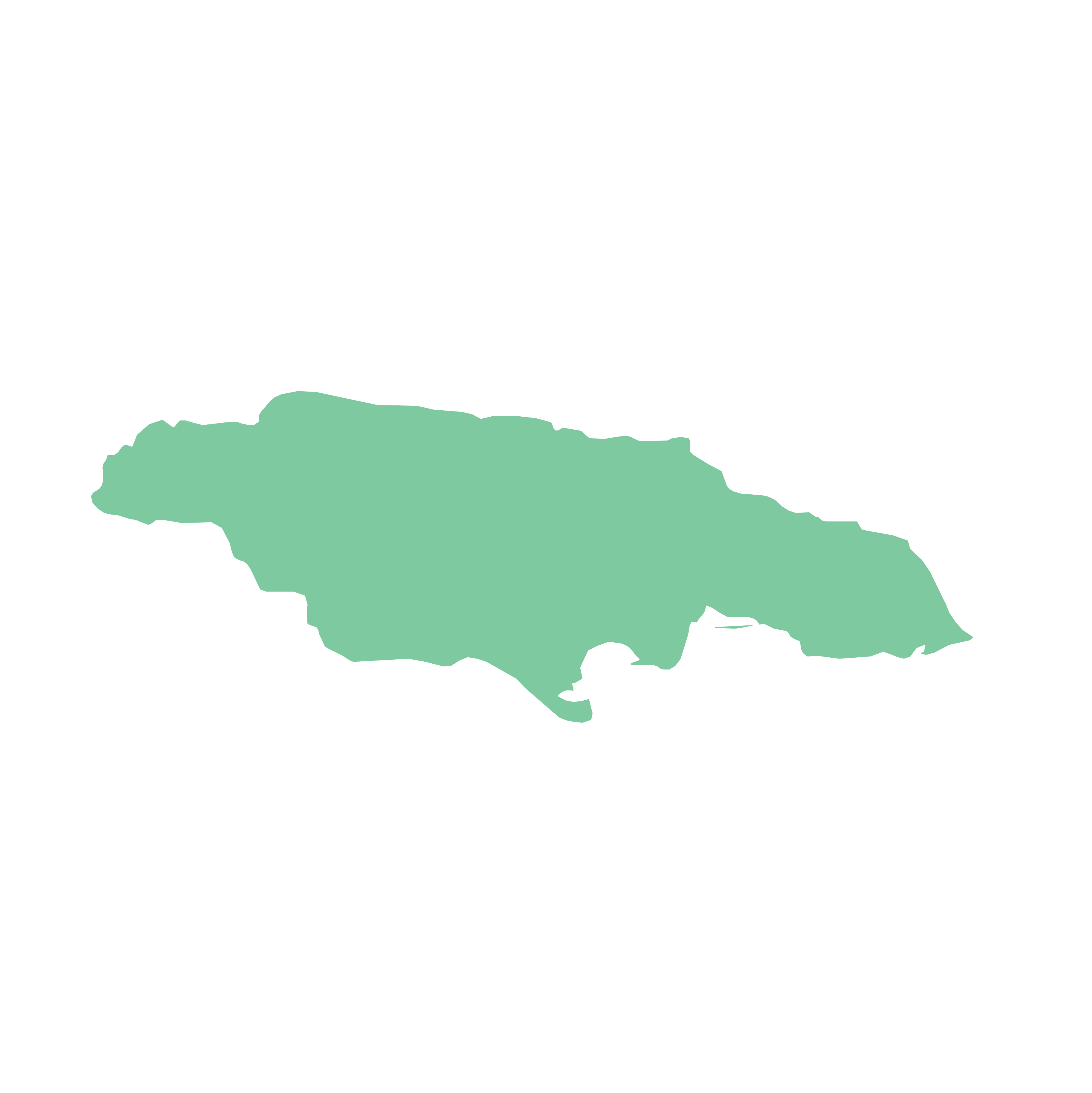 A map showing Jamaica.