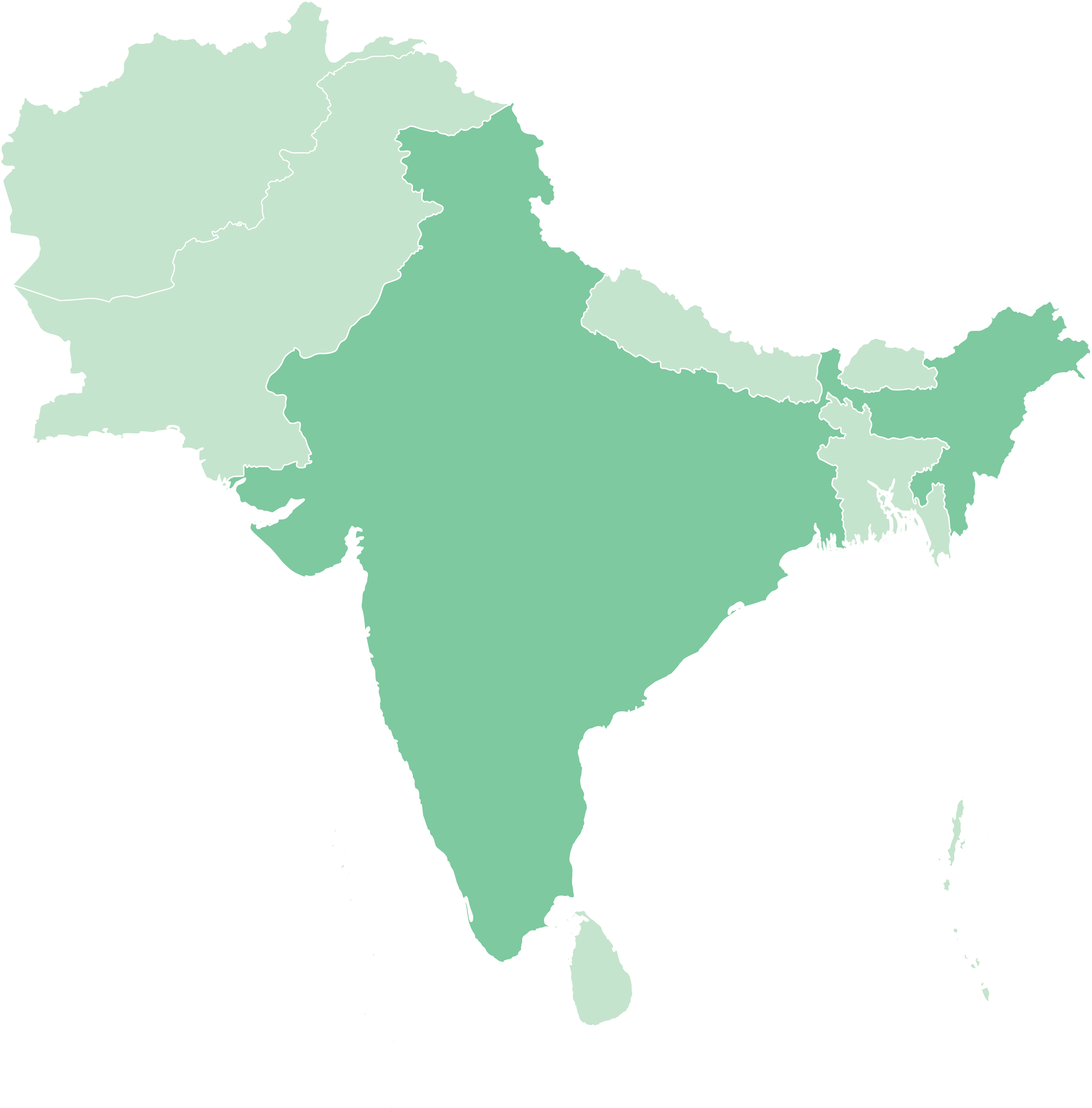 A map showing Thailand.