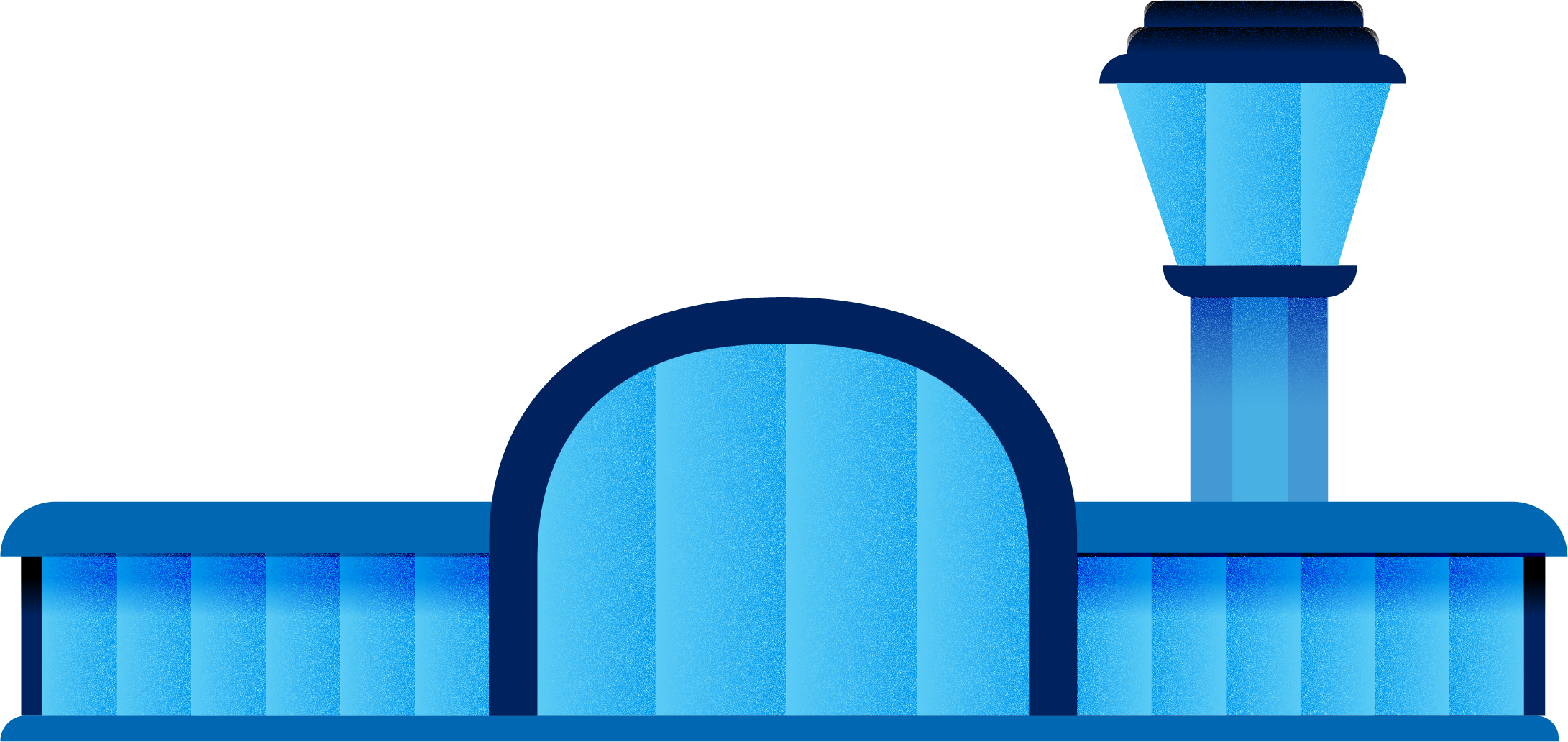 An illustration of an airport terminal.