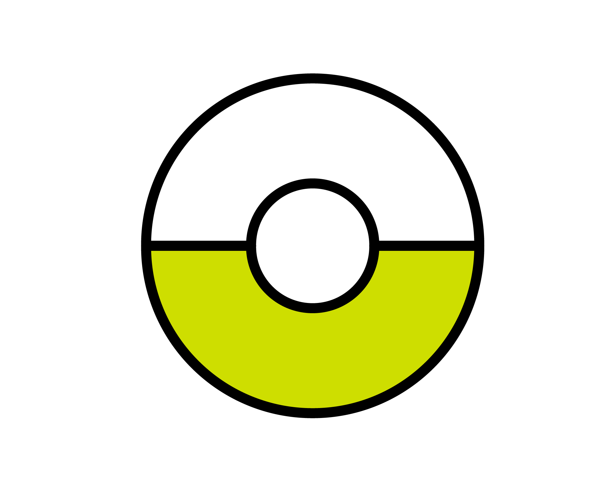 black icon outline of a circle graph showing 49 per cent
