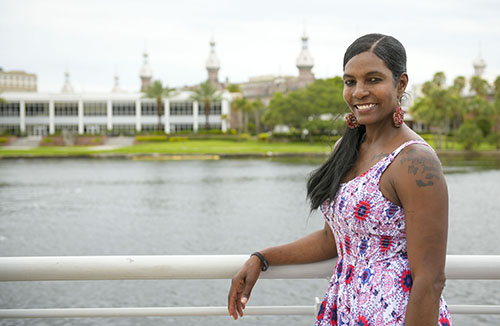 Wounded warrior with PTSD and TBI talking to older veteran